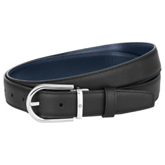 MONTBLANC CINTURA REVERSIBILE NERO/BLU 128756