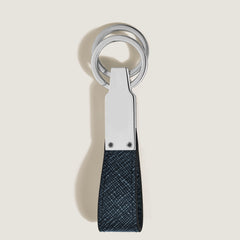 MONTBLANC SARTORIAL TWEED KEY RING BLUE 220397