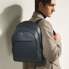 MONTBLANC ZAINO MEDIO 3 SCOMPARTI SARTORIAL TWEED BLUE 222115