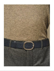 MONTBLANC CINTURA REVERSIBILE TWEED BLUE/NERO 222391