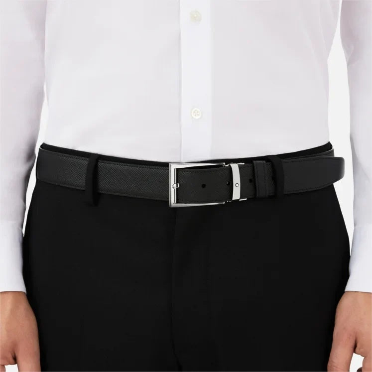 MONTBLANC CINTURA REVERSIBILE NERO/MARRONE 118436