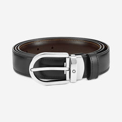 MONTBLANC CINTURA REVERSIBILE NERO/MARRONE 128135