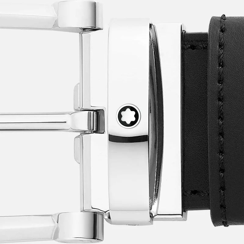 MONTBLANC CINTURA CLASSIC LINE REVERSIBILE NERO/BLU 128784