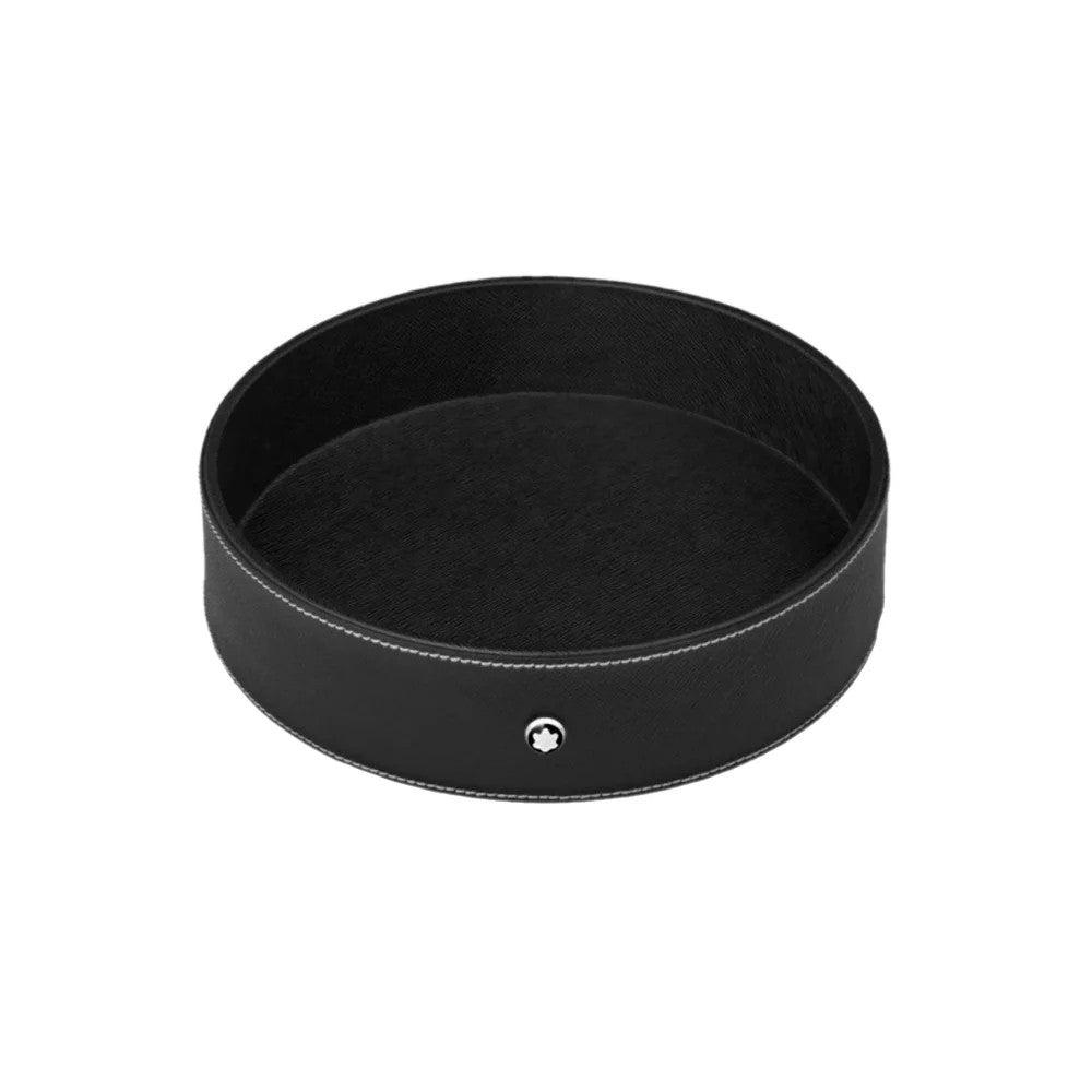 MONTBLANC PIATTO DA SCRIVANIA ROTONDO IN PELLE NERA GRANDE 133160