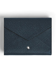 MONTBLANC PORTAFOGLIO DONNA 6 SCOMPARTI TRIO TWEED BLU SARTORIAL 220341