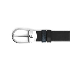 MONTBLANC CINTURA REVERSIBILE TWEED BLUE/NERO 220965