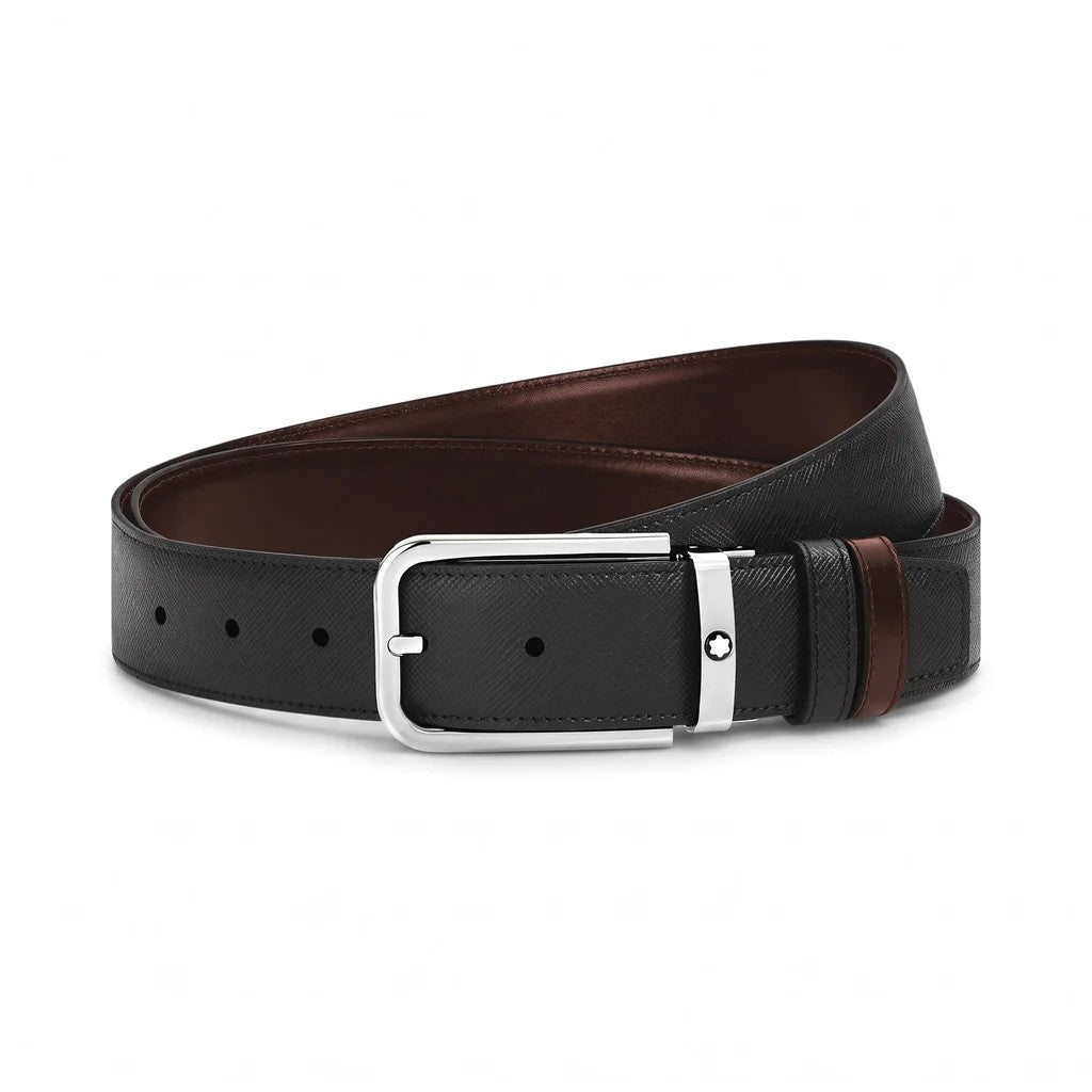 MONTBLANC CINTURA SARTORIAL REVERSIBILE NERO/EBANO 223415
