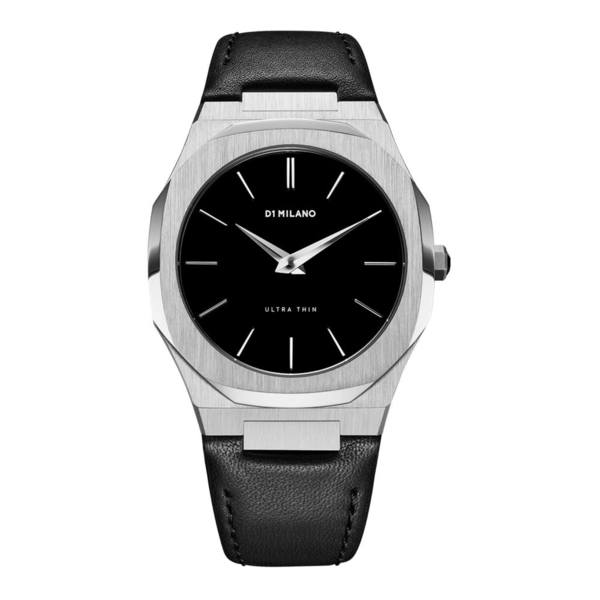 D1MILANO | Ultra Thin Leather 40mm-Silver