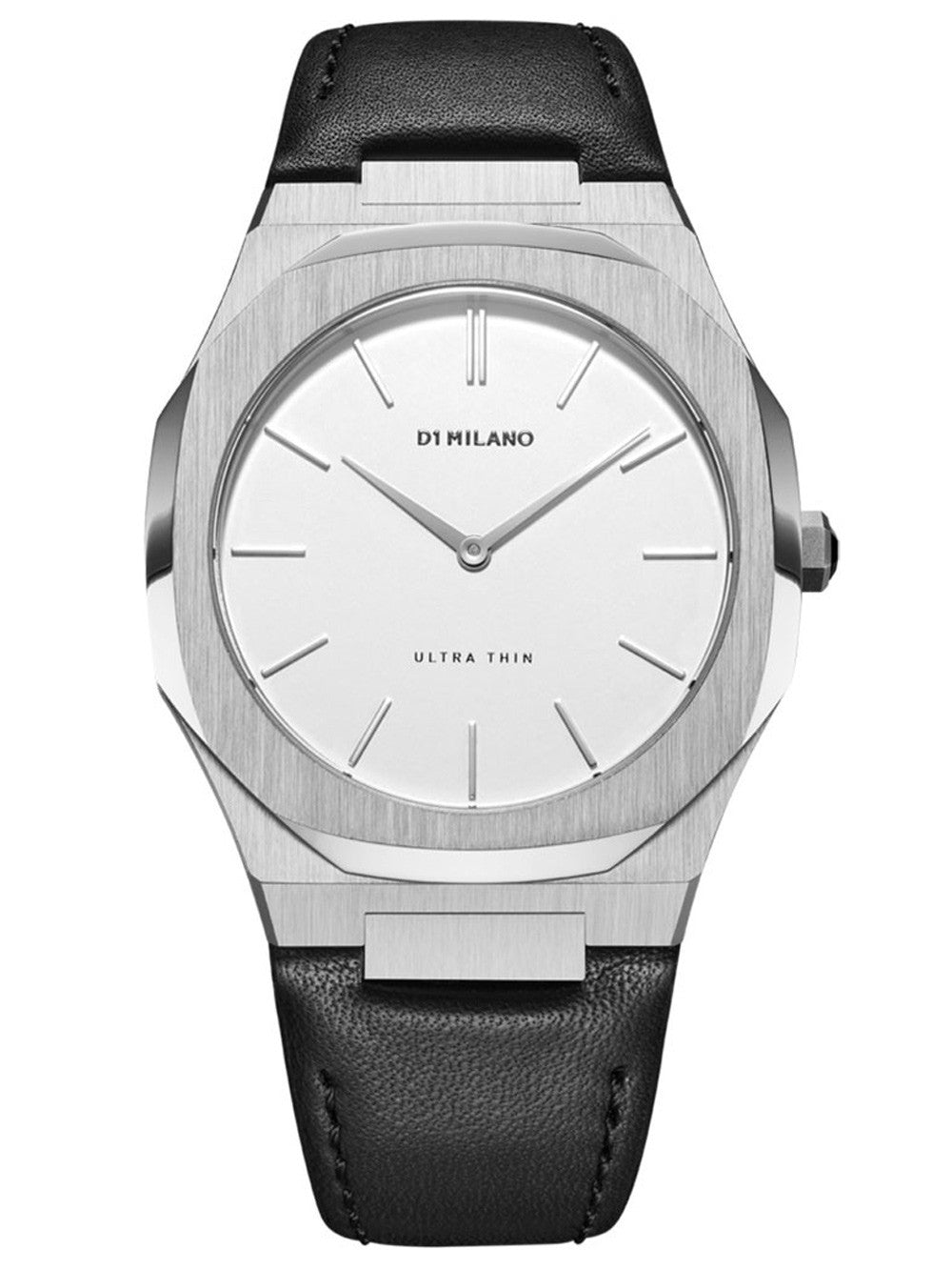 D1MILANO | Ultra Thin Leather 38mm-Silver
